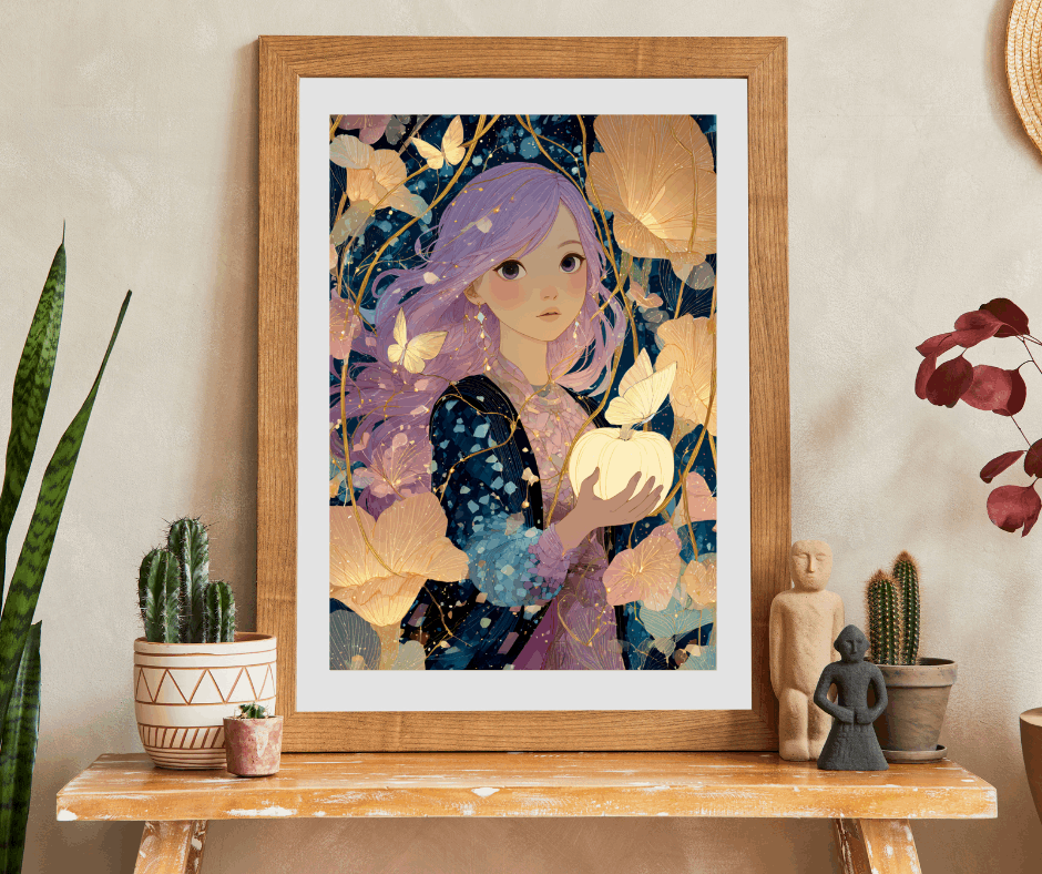 Fairy-Tale Anime Girl Jigsaw Puzzle - Princess with White Pumpkin, Magical Autumn Fantasy Game for Adult Gifts, Family Fun, Brain Teaser Puzzle The Puzzle Chest