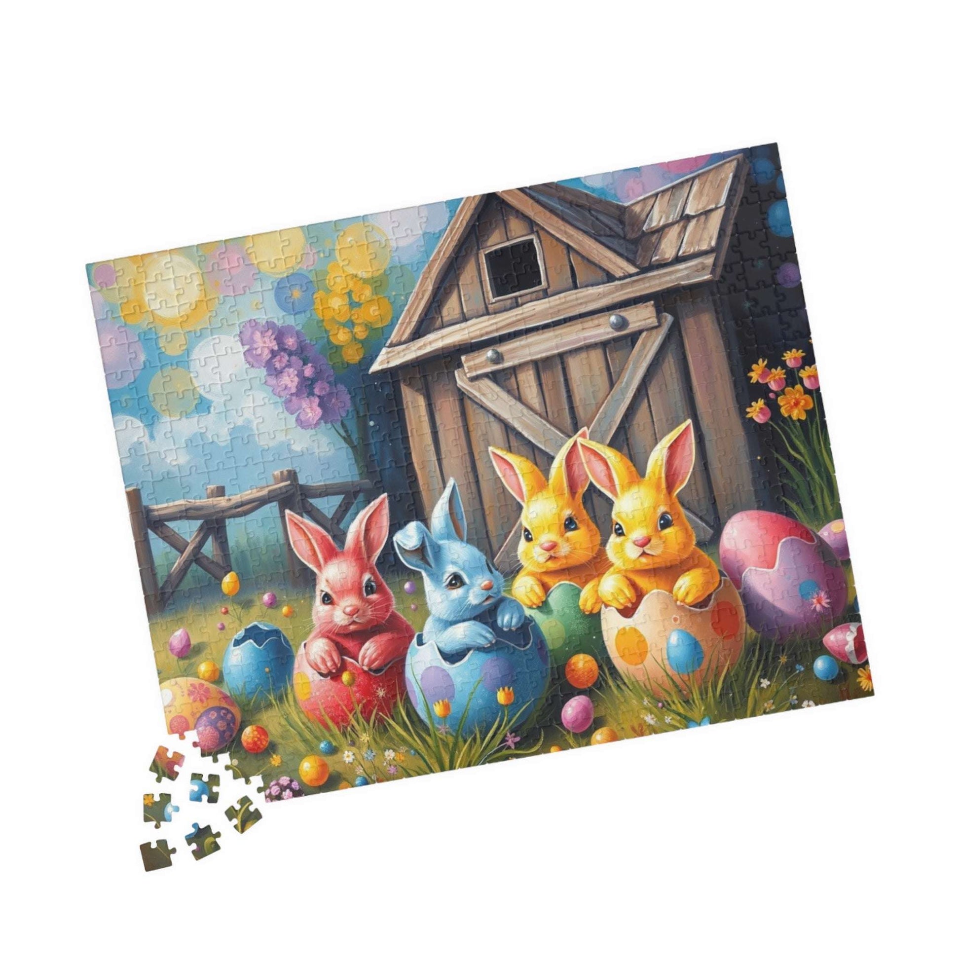Colorful Bunny Easter Puzzle for Adult, 110-1014 Piece Whimsical Springtime Jigsaw Game, Family Fun, Easter Gift, Brain Teaser Puzzle The Puzzle Chest