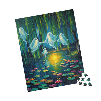 Whispers Through Willows - Mystical Ghosts Puzzle, Puzzle Lover Gift for Friend, Family Game Night, Halloween Fun, 110-1014 Piece Options