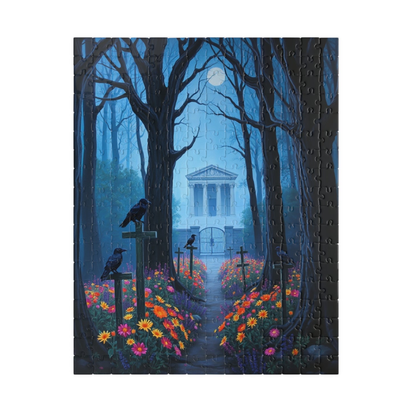 Mystical Graveyard Puzzle - 110, 252, 520, 1014-piece, Halloween Decor, Gothic Art, Relaxing Activity, Gift for Puzzle Lovers, Home Decor 252 pcs (Vertical) Puzzle The Puzzle Chest