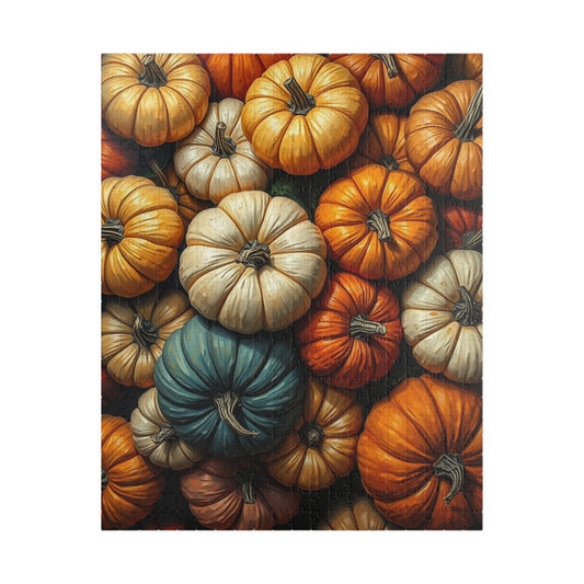 Chaotic Autumn Pumpkin Puzzle, Colorful Overlapping Harvest Design, Fun and Engaging Fall Jigsaw Game for Puzzle Lover and Art Enthusiasts 520 pcs (Vertical) Puzzle The Puzzle Chest