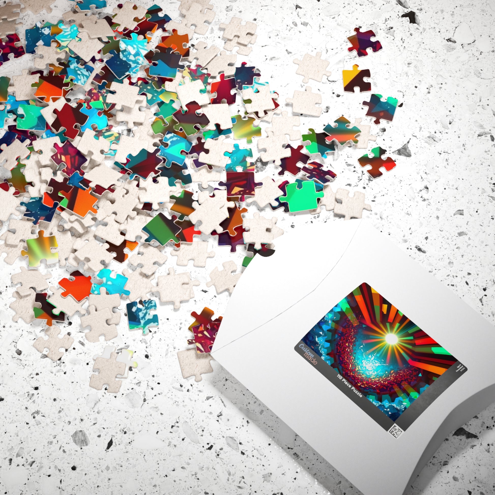 Abstract Horizon Jigsaw Puzzle (110-1014 Piece), Rising Sun Modern Art Illustration, Challenging Brain Teaser, Puzzle Lover Gift, Fun Hobby Puzzle The Puzzle Chest