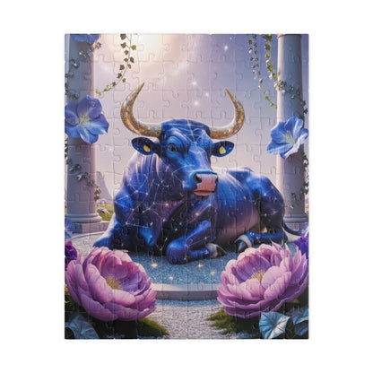 Celestial Bull Puzzle, Cosmic Taurus Zodiac Symbol Jigsaw Game, Home Entertainment, Perfect Gift for Puzzle Astrology Lover, Meditation 110 pcs (Vertical) Puzzle The Puzzle Chest