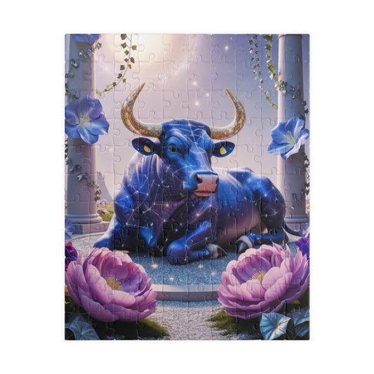 Celestial Bull Puzzle, Cosmic Taurus Zodiac Symbol Jigsaw Game, Home Entertainment, Perfect Gift for Puzzle Astrology Lover, Meditation 110 pcs (Vertical) Puzzle The Puzzle Chest