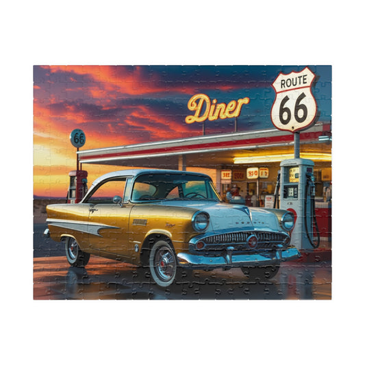 Vintage Car Puzzle - Classic 1959 DeSoto Adventurer, Nostalgic Auto Scene, Gift for Road Trip Lovers, Family Game Night, Travel Memories 252 pcs (Horizontal) Puzzle The Puzzle Chest