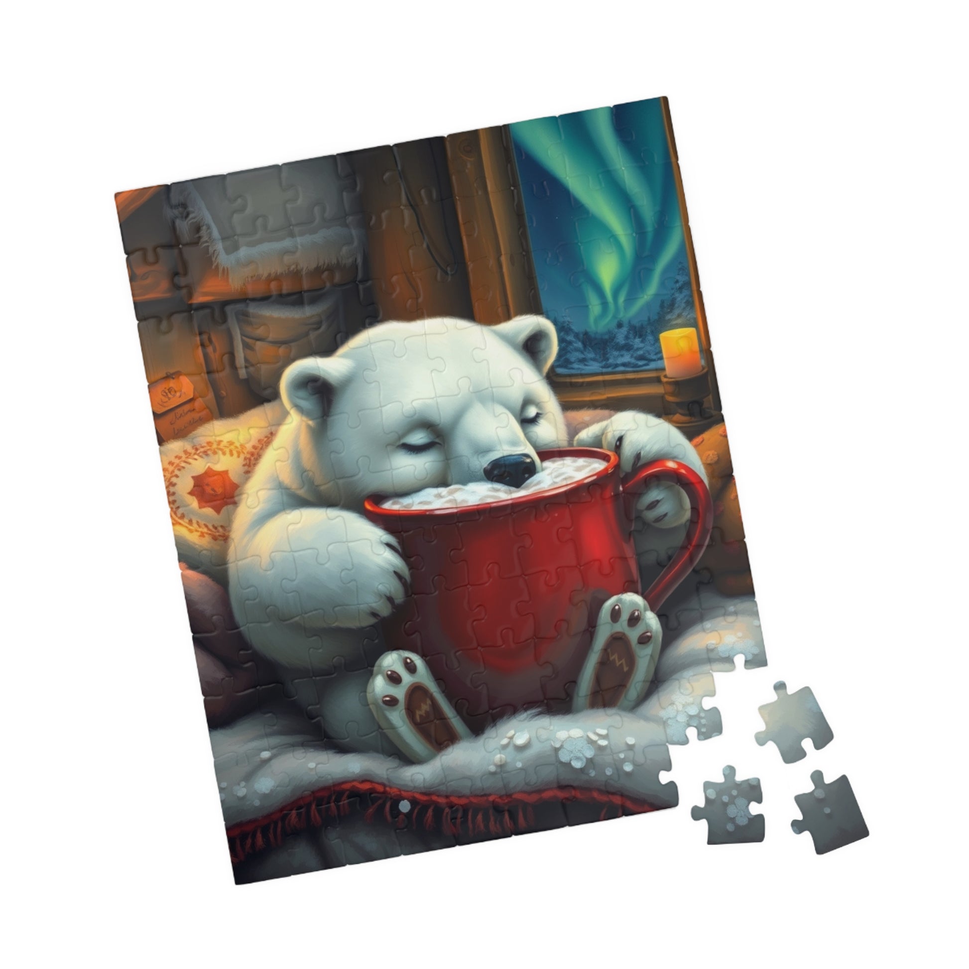 Cozy Polar Bear Jigsaw Puzzle, Winter Vibes Home Entertainment, Fun Family Game, Gift for Adult Puzzle Lovers, Holiday Activity for Animal Lover Puzzle The Puzzle Chest