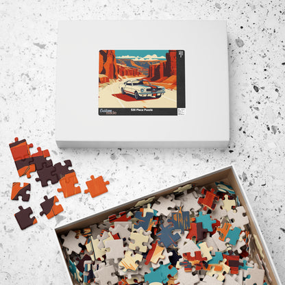 Vintage Muscle Puzzle | Desert Car Road Trip Scene Jigsaw Game