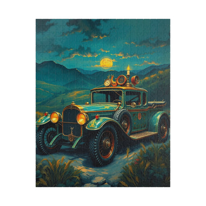 Vintage Steampunk Car Puzzle, Nostalgic 110, 252, 520, 1014-piece Jigsaw, Holiday Birthday Gift for Car Lovers, Family Game Night 520 pcs (Vertical) Puzzle The Puzzle Chest