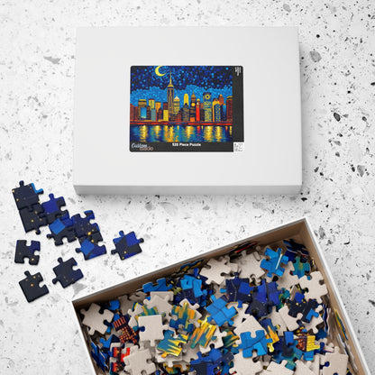 Mosaic Starry Night Skyline Jigsaw Puzzle Puzzle The Puzzle Chest