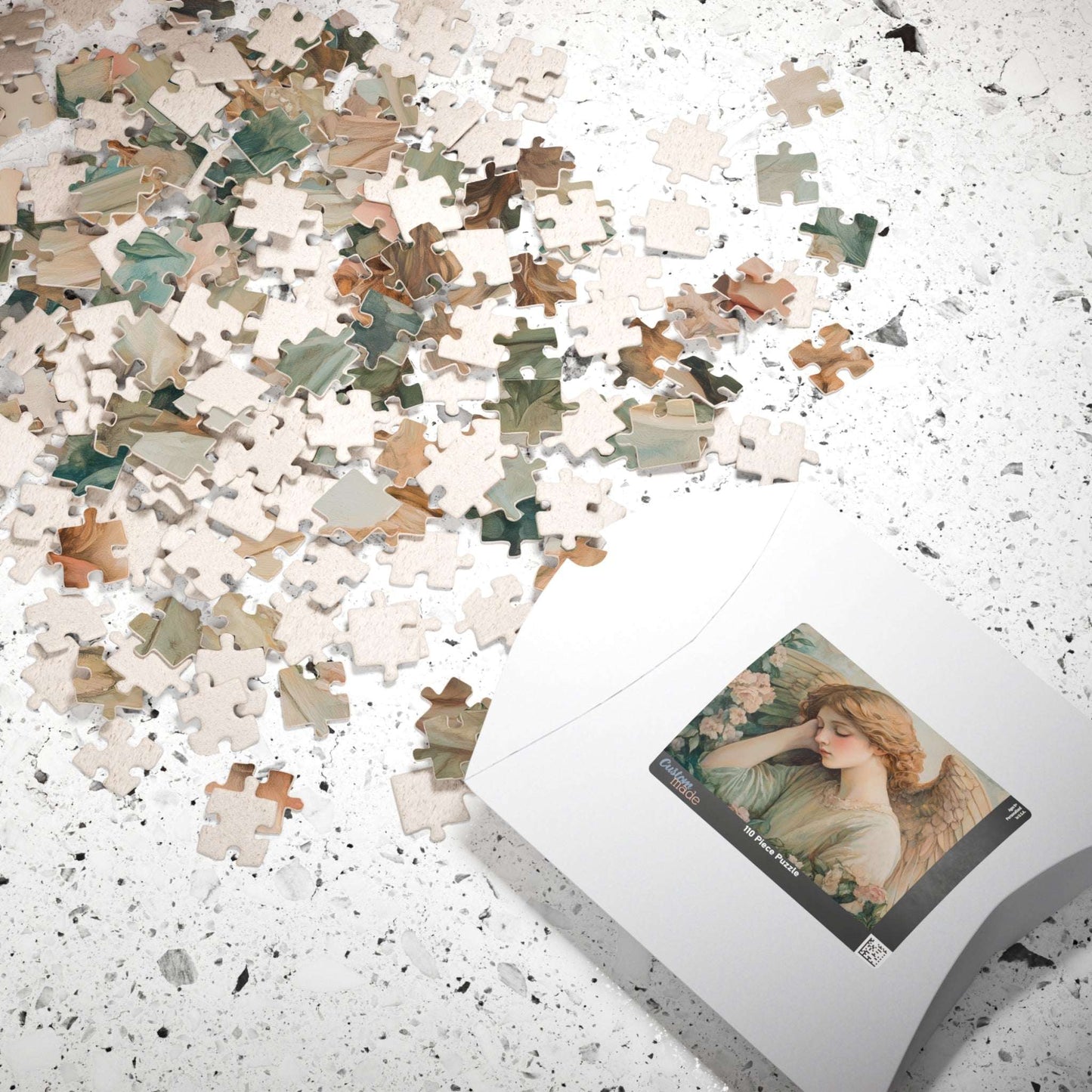 Sleeping Angel Puzzle - Floral Religious Jigsaw, Christian