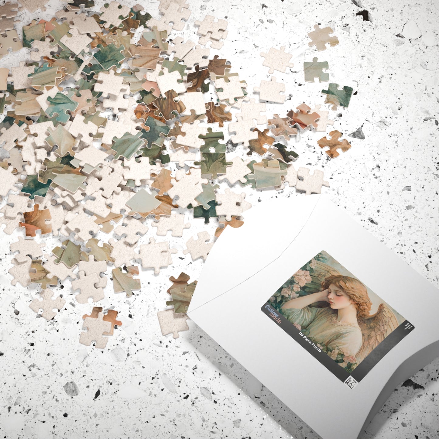 Sleeping Angel Puzzle - Floral Religious Jigsaw, Christian