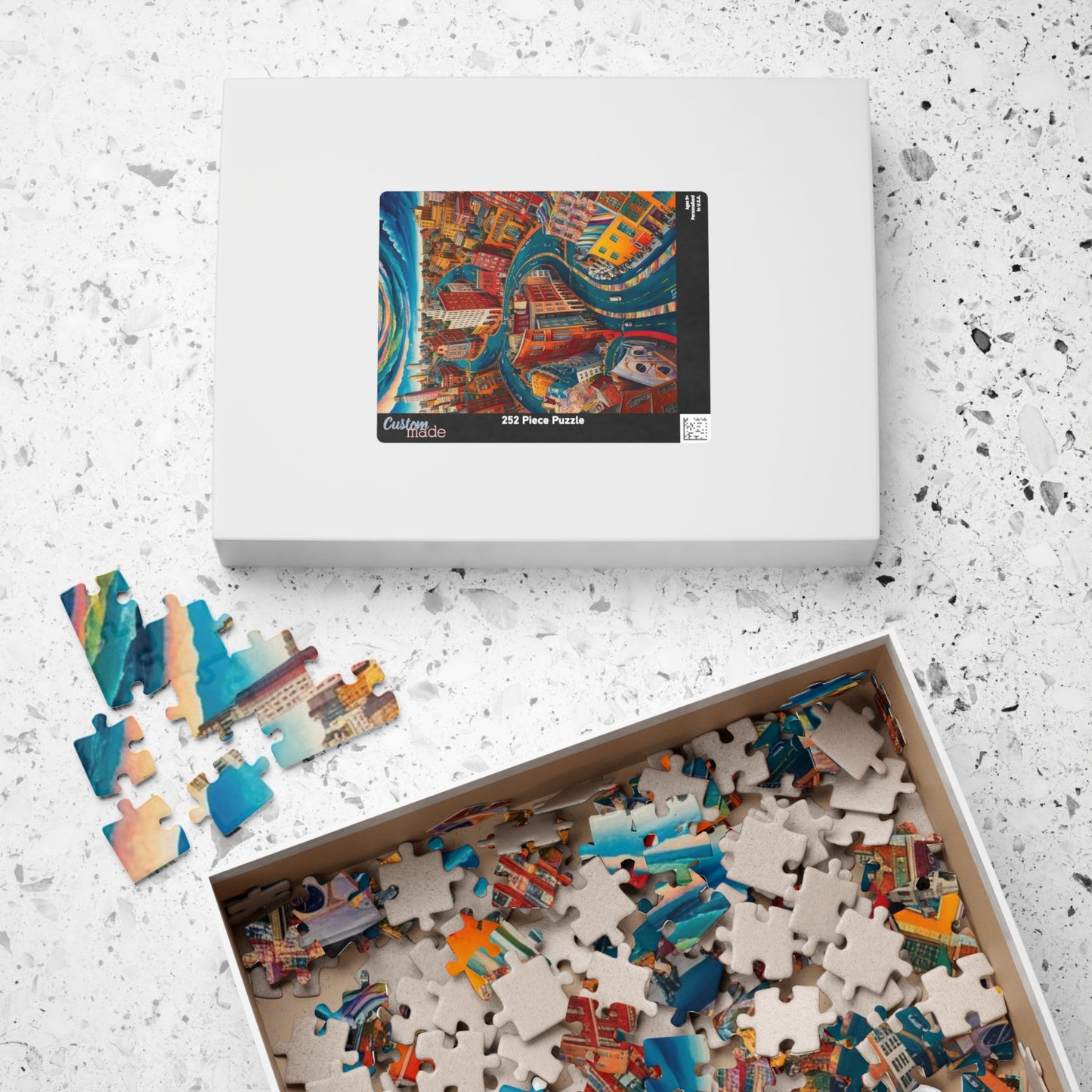 Surreal Cityscape Puzzle - 110, 252, 520, 1014-Piece, Fun Gift for Puzzle Lovers, Unique Wall Art, Family Game Night, Creative Art Therapy Puzzle The Puzzle Chest