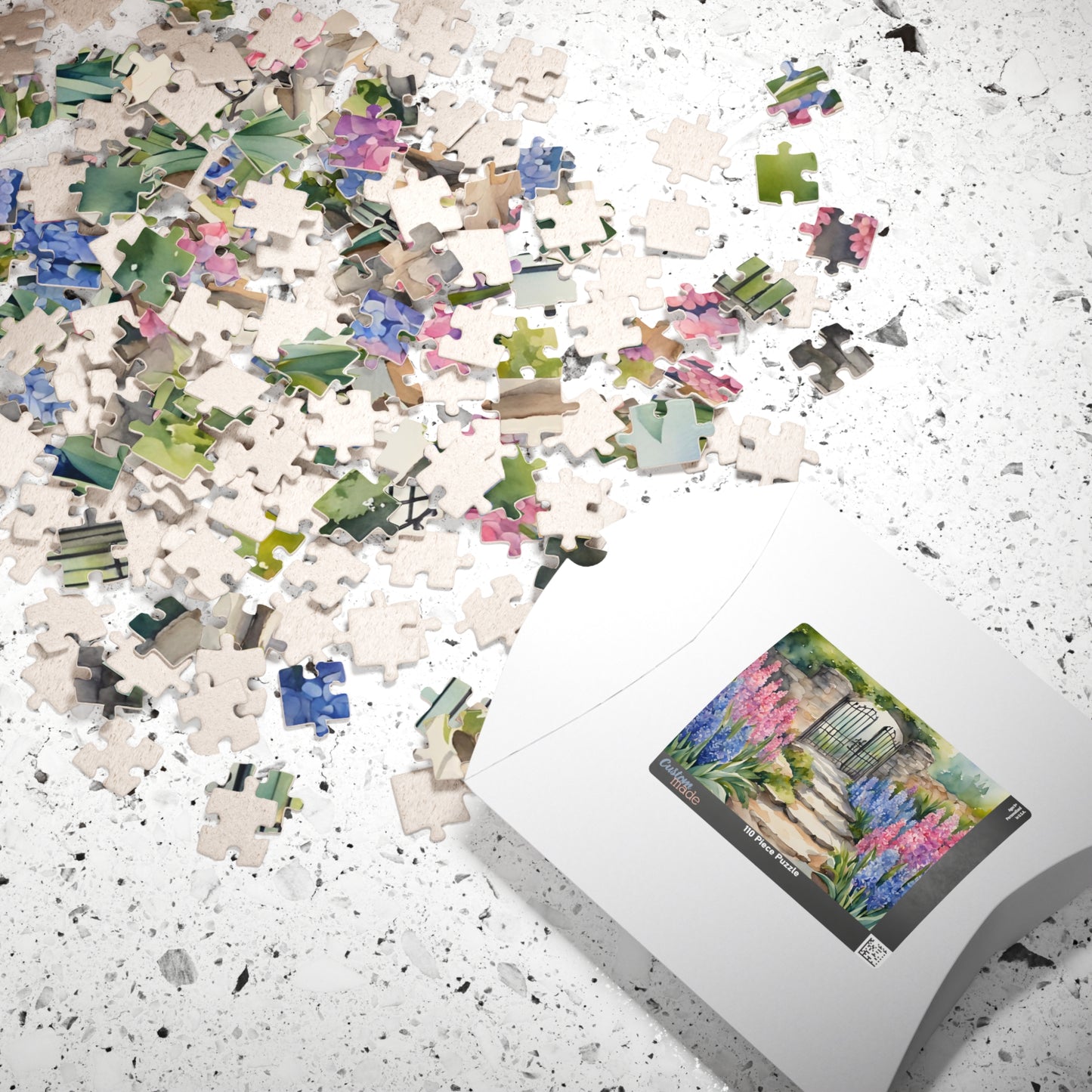 Jigsaw Puzzle, Stone Pathway Hyacinth Garden Scene, 110 252 520 1014-piece, Gift for Gardeners, Relaxing Hobby, Mindfulness Activity, Mental Puzzle The Puzzle Chest