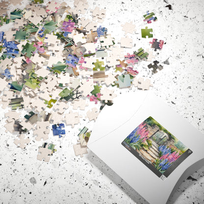Jigsaw Puzzle, Stone Pathway Hyacinth Garden Scene, 110 252 520 1014-piece, Gift for Gardeners, Relaxing Hobby, Mindfulness Activity, Mental Puzzle The Puzzle Chest