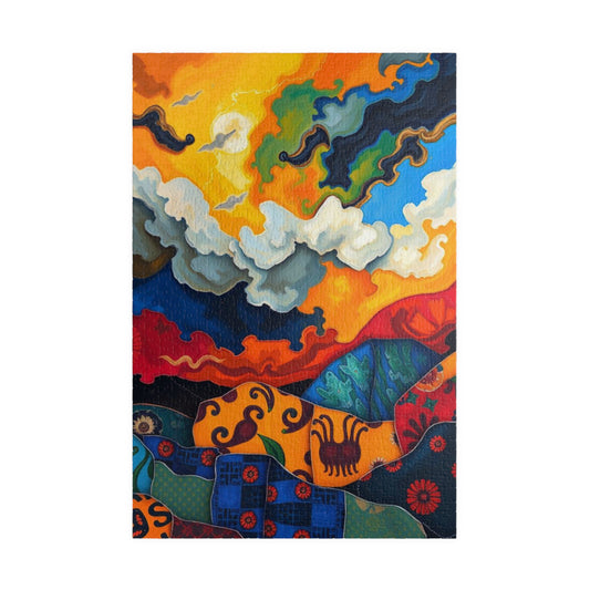 Colorful Landscape Puzzle, Abstract Jigsaw Game for Adults, Gift for Art Lovers, Family Game Night, Unique Home Décor, Creative Hobby 1014 pcs (Vertical) Puzzle The Puzzle Chest