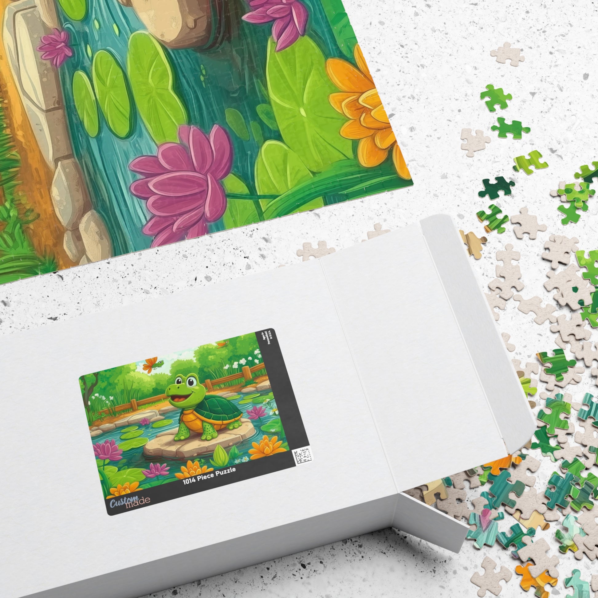 Smiling Turtle Pond Puzzle 110-1014 Piece | Animal Jigsaw Puzzle Puzzle The Puzzle Chest