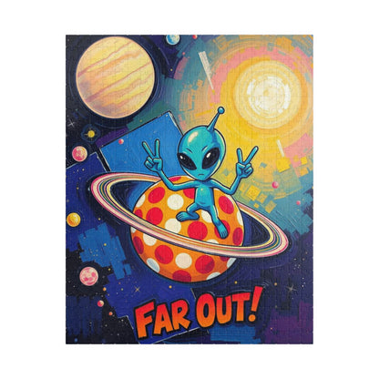 Far Out Alien Puzzle | Fun Space Theme Pop Art Jigsaw Educational Game, Cool Gift for Adults, Family Bonding Activity, Brain Teaser 520 pcs (Vertical) Puzzle The Puzzle Chest