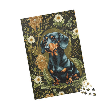 Vintage Dachshund Puzzle - William Morris Inspired 110-1014 Piece Family Dog Jigsaw Game, Fun Indoor Activity, Best Animal Lover Gift Idea Puzzle The Puzzle Chest