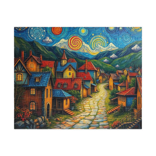 Charming Village Jigsaw Puzzle - Perfect for Family Fun, Adult Gift for Puzzle Lovers, Home Entertainment, Rainy Day Activity, Cozy Night In 110 pcs (Horizontal) The Puzzle Chest