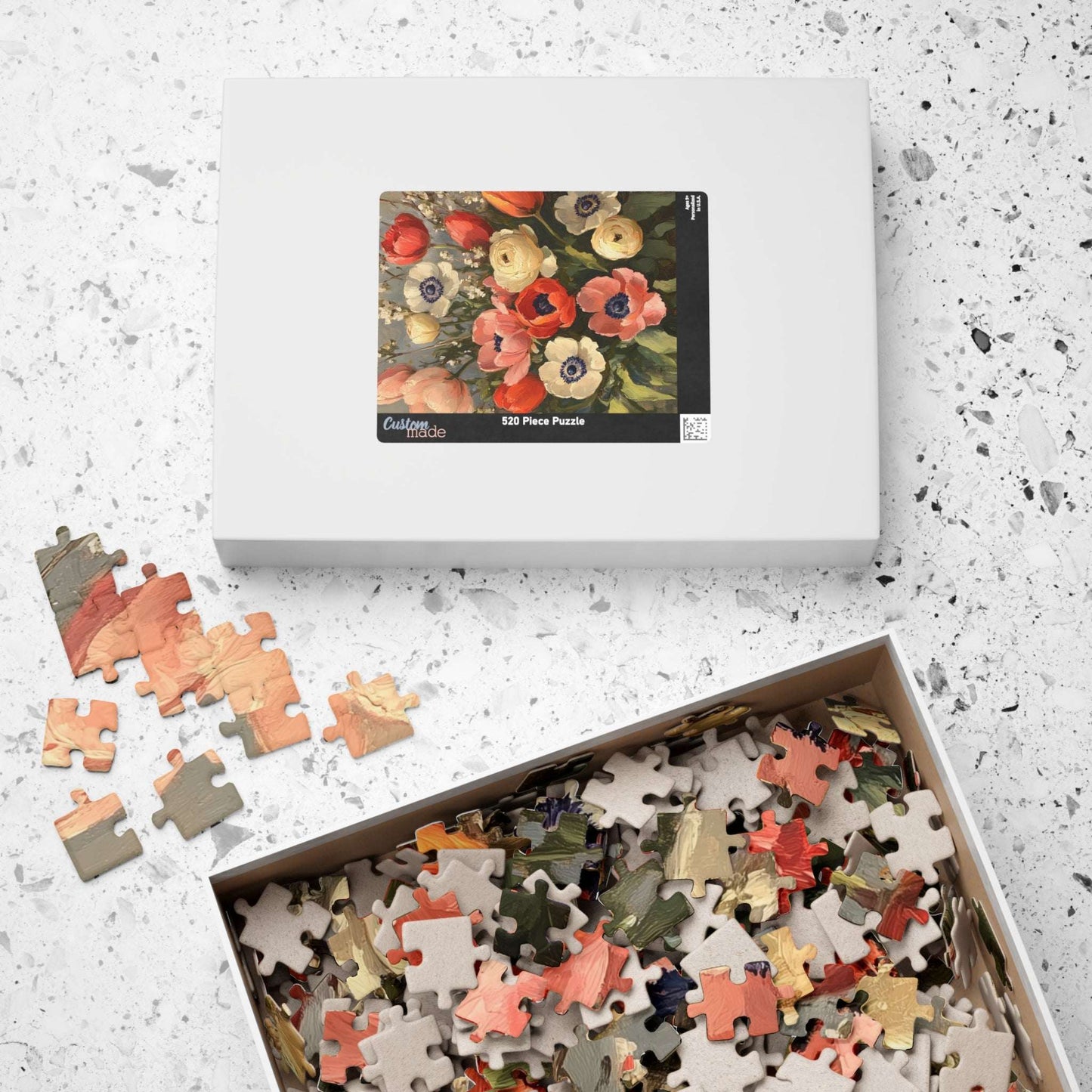 Vintage Anemone and Ranunculus Floral Puzzle 110-1014-piece | Botanical Jigsaw