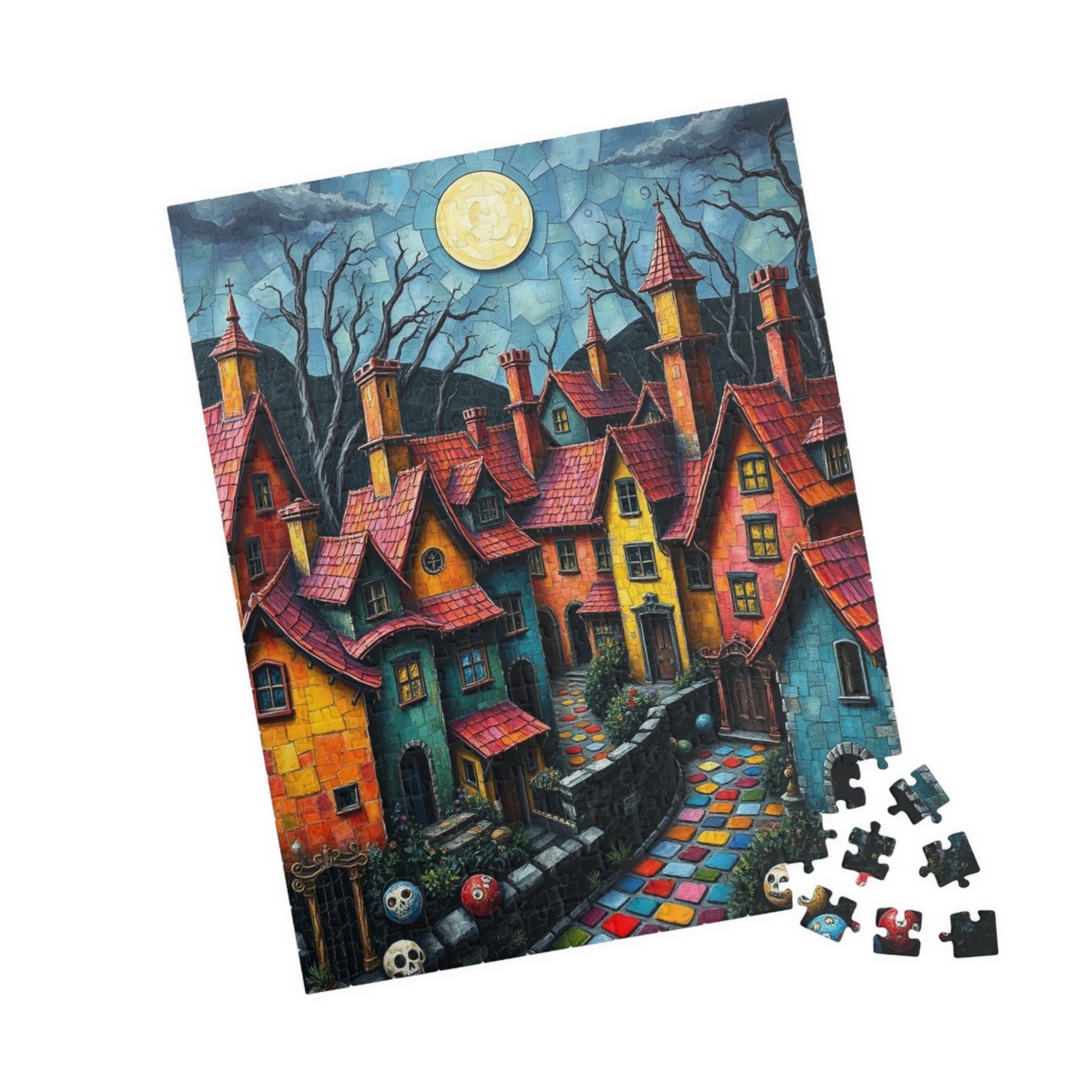 Whimsical Halloween Puzzle - 1014 Pieces, Spooky Village Artwork, Perfect for Family Game Night, Fall Celebrations, Gift for Puzzle Lovers, The Puzzle Chest