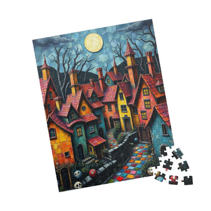 Whimsical Halloween Puzzle - 1014 Pieces, Spooky Village Artwork, Perfect for Family Game Night, Fall Celebrations, Gift for Puzzle Lovers, The Puzzle Chest