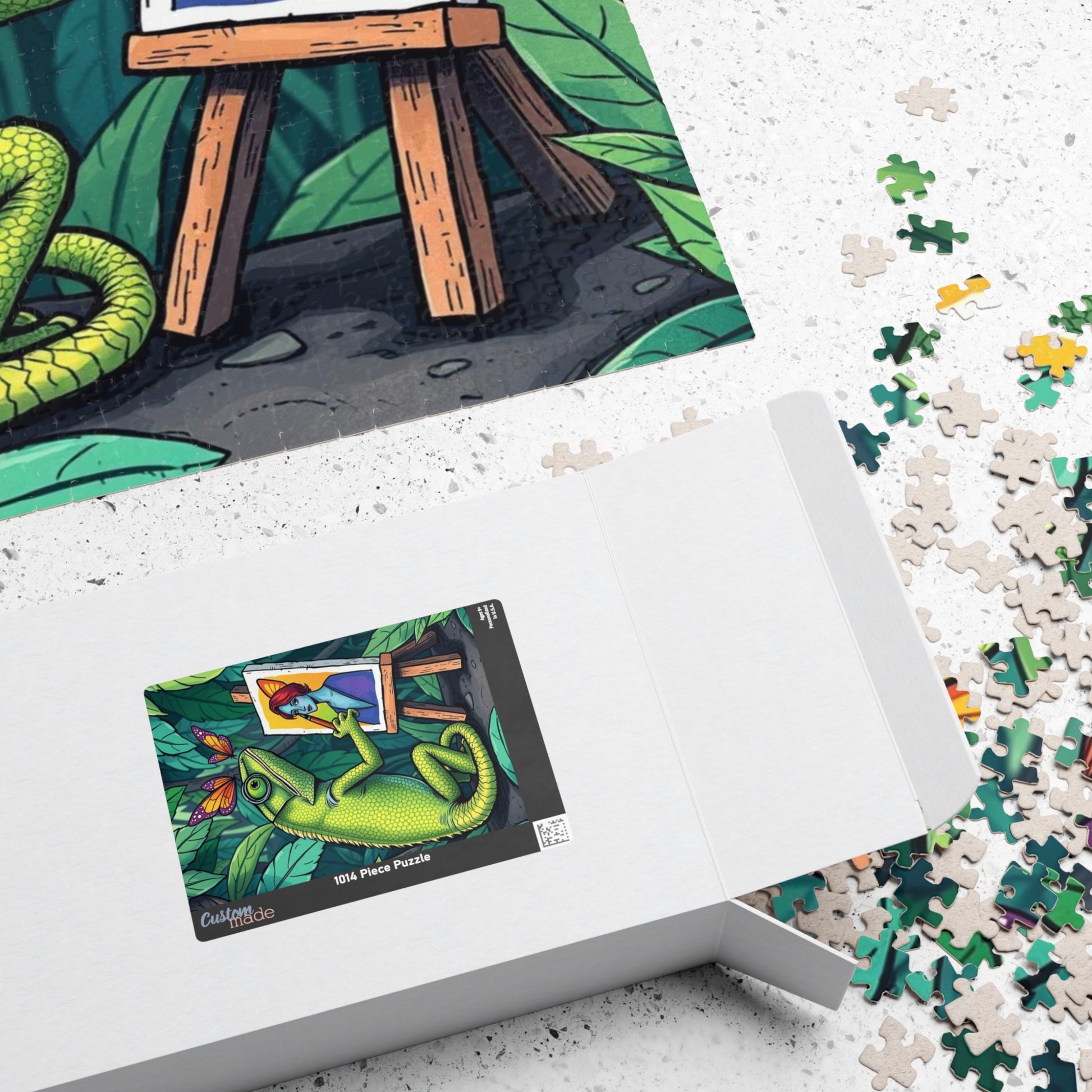 Chameleon Art Jigsaw Puzzle - 110, 252, 520, 1014-Piece, Colorful Nature Scene, Unique Gift for Puzzle Lovers, Fun Family Activity, Brain Teaser Puzzle The Puzzle Chest