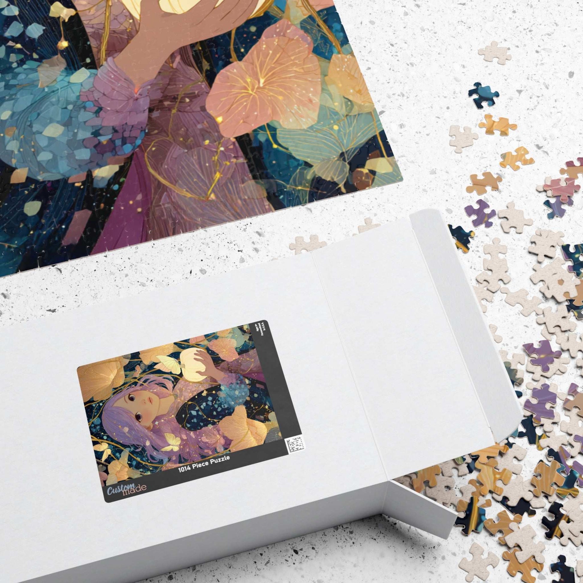 Fairy-Tale Anime Girl Jigsaw Puzzle - Princess with White Pumpkin, Magical Autumn Fantasy Game for Adult Gifts, Family Fun, Brain Teaser Puzzle The Puzzle Chest