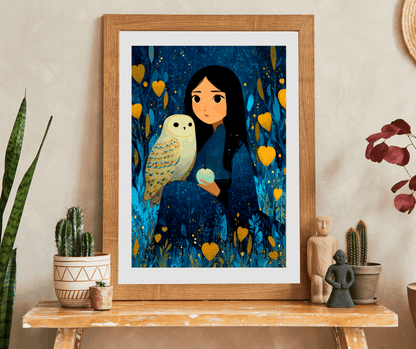 Watercolor Moonlit Orchard Jigsaw Puzzle - Girl and Owl, Storybook Art Game for Mindful Gift, Home Entertainment, Family Fun, Brain Teaser Puzzle The Puzzle Chest