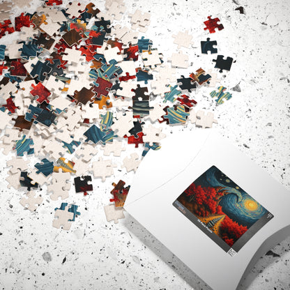 Abstract Landscape Jigsaw Puzzle Art for Adults, Autumn Nature Puzzle Puzzle The Puzzle Chest