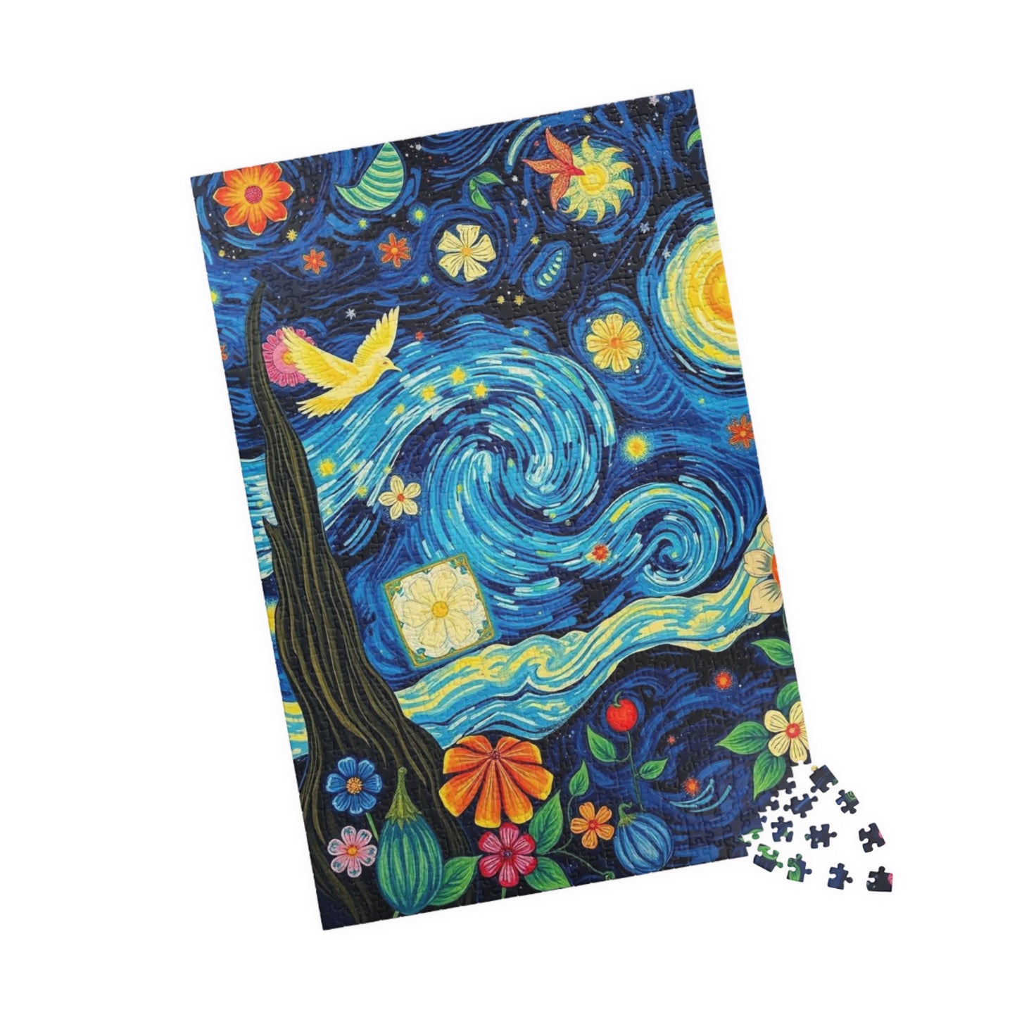 Vibrant Starry Night Jigsaw Puzzle, 110-1014 pieces, Perfect Gift for Art Lovers, Family or Solo Fun Home Decoration, Quiet Leisure Activity