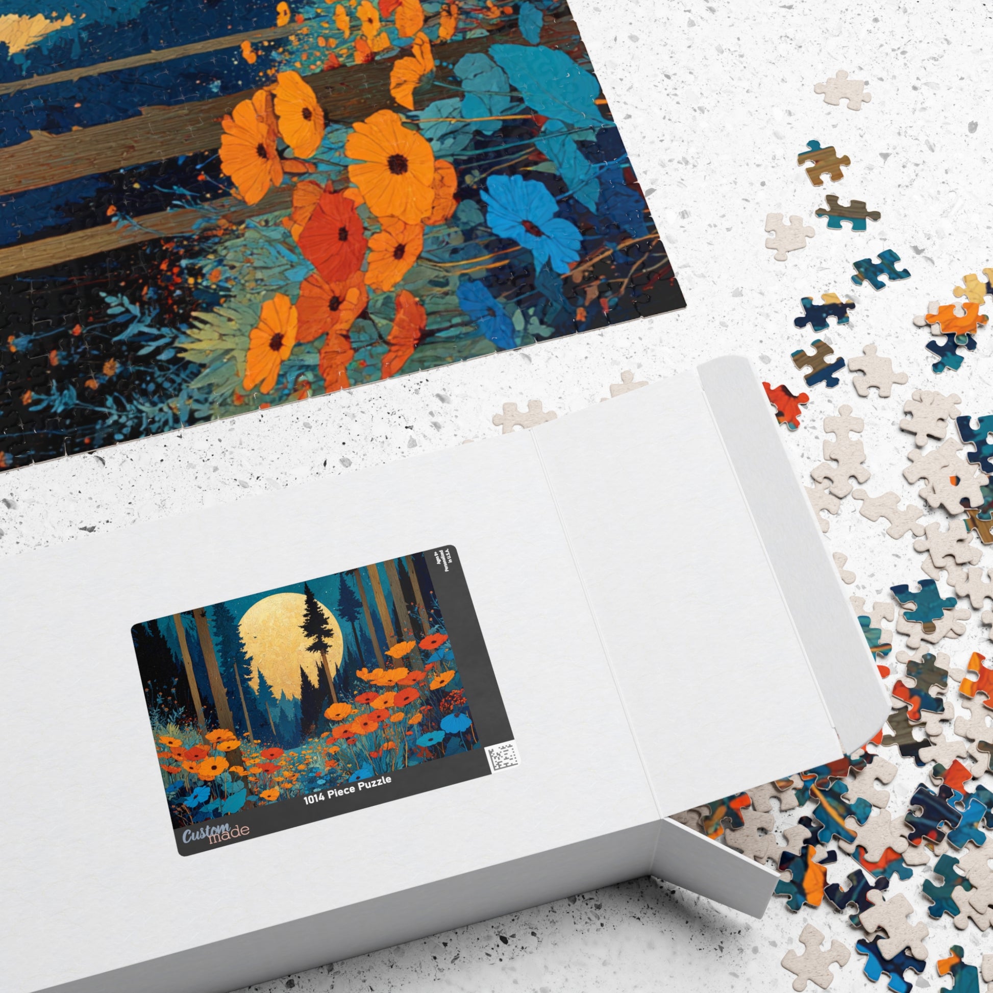 Mystical Night Garden Jigsaw Puzzle – Wildflower Forest Beneath the Moon, Nature-Inspired Landscape Puzzle Puzzle The Puzzle Chest