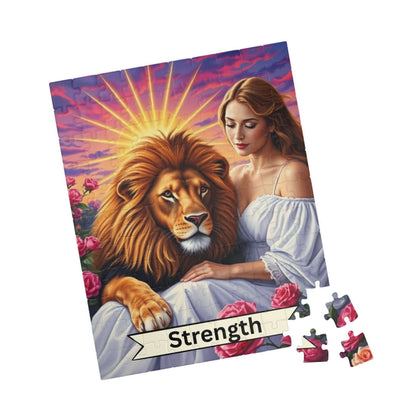Her Strength Jigsaw Puzzle - Tarot Card Lion Design, Holiday Birthday Gift for Adult Puzzle Lover, Fun Family Game Night, Mindful Activity 110 pcs (Vertical) Puzzle The Puzzle Chest