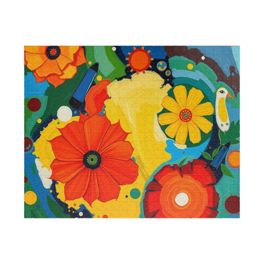Vibrant Floral Abstract Puzzle, 110-1014 Piece Jigsaw Game for Adults, Fun Family Game, Colorful Artwork, Perfect Mindful Gift for Friends 520 pcs (Horizontal) Puzzle The Puzzle Chest