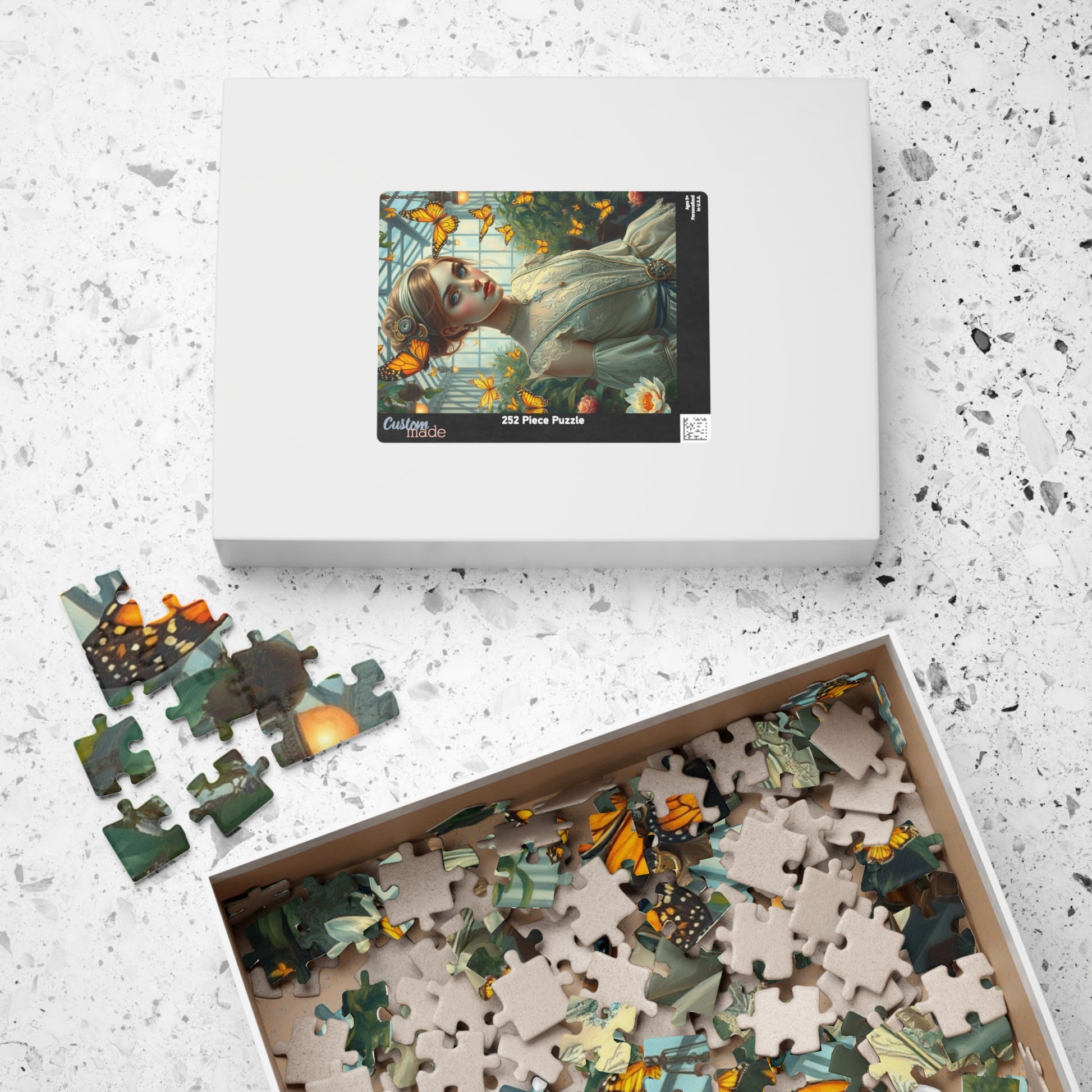 Steampunk Jigsaw Puzzle - Mechanical Butterfly and Woman in Greenhouse, 110 252 520 1014-Piece, Fun Family Activity, Unique Puzzle Lover Gift Puzzle The Puzzle Chest