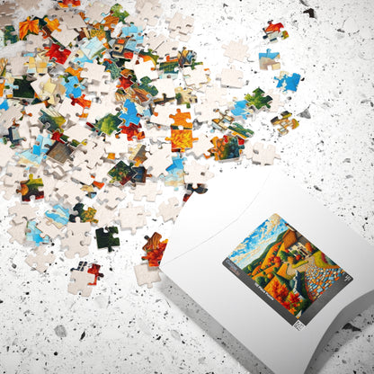 Autumn Landscape Mosaic Puzzle - 110/252/520/1014-Piece, Ideal for Family Game Night, Cozy Fall Decor, Nature Lover Gift, Relaxing Activity Puzzle The Puzzle Chest