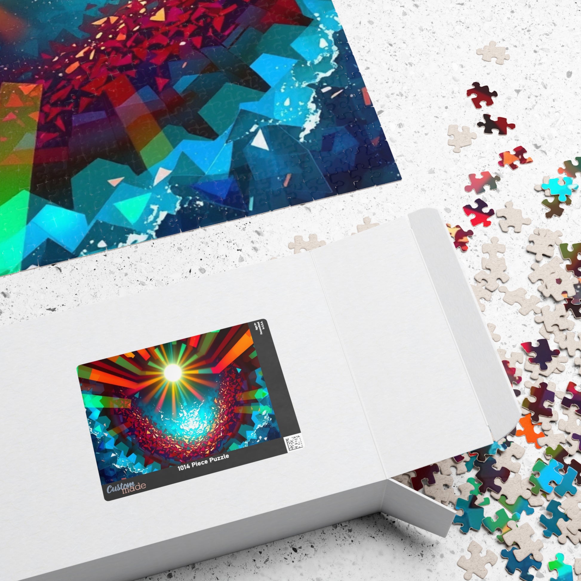 Abstract Horizon Jigsaw Puzzle (110-1014 Piece), Rising Sun Modern Art Illustration, Challenging Brain Teaser, Puzzle Lover Gift, Fun Hobby Puzzle The Puzzle Chest