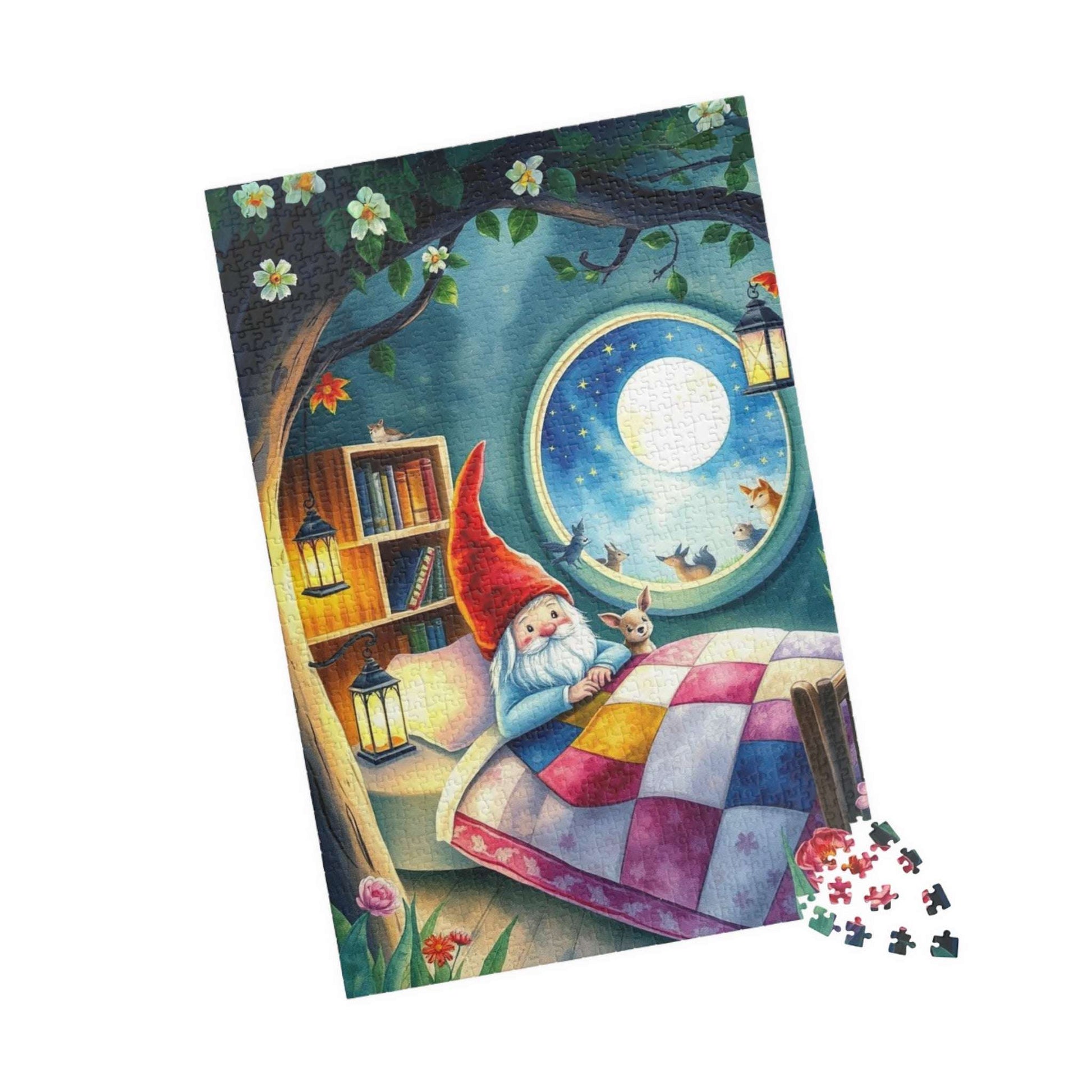 Gnome Dreamland Jigsaw Puzzle - Sleeping Dwarf in Treehouse Bedroom 1014 pcs (Vertical) Puzzle The Puzzle Chest