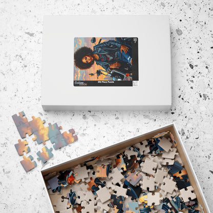 Motorcycle Chic Puzzle - 110, 252, 520, 1014-Piece African American Woman, Perfect Gift for Bikers, Adventurers, and Puzzle Enthusiasts Puzzle The Puzzle Chest