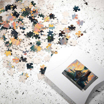 Serene Lakeside Cabin Puzzle | Perfect for Nature Lovers, Family Game Night, Cozy Evenings, Gifts and Home Decor Puzzle The Puzzle Chest