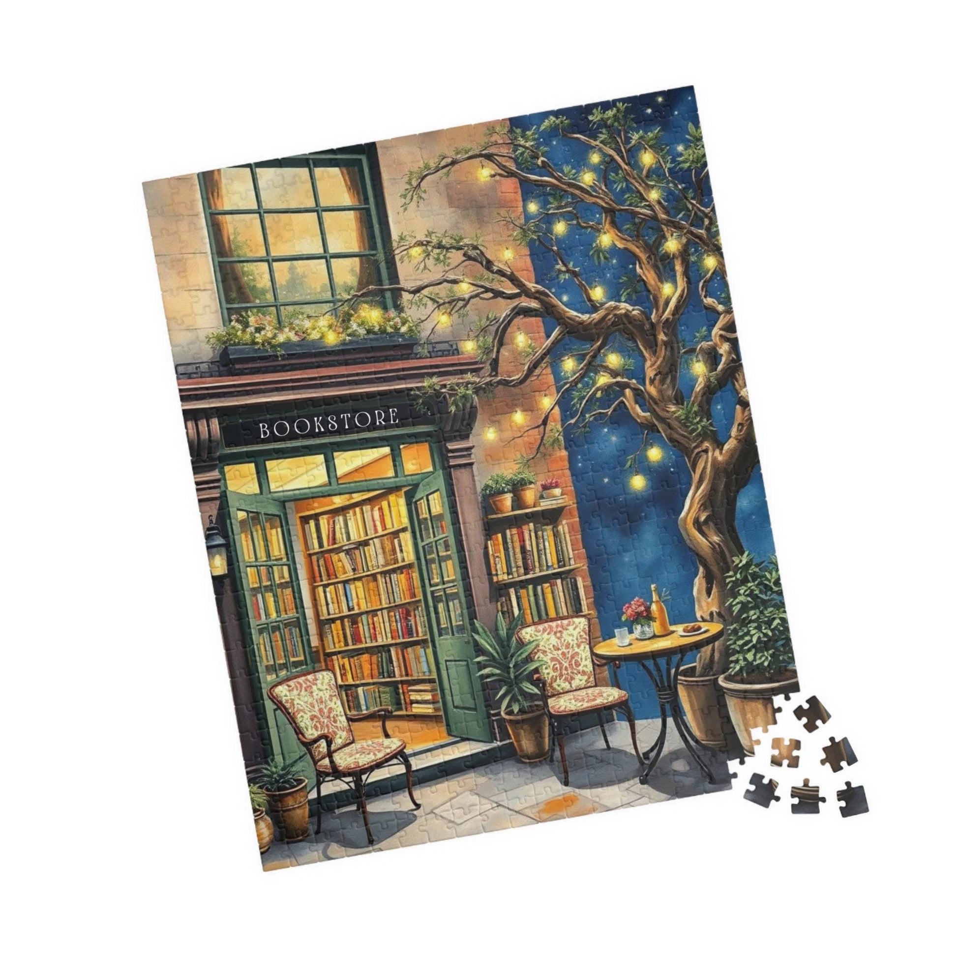 Enchanted Summer Night-Time Bookstore Escape – Jigsaw Puzzle for Book Lovers 520 pcs (Vertical) Puzzle The Puzzle Chest