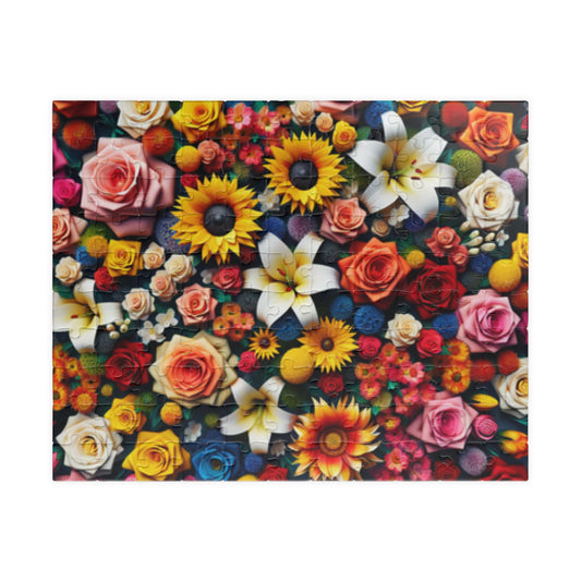 Wildflower Collage Puzzle, 110-1014 Piece Floral Art Illustration Jigsaw, Tabletop Game for Quiet Family Time Activity, Nature Lover Gift 110 pcs (Horizontal) Puzzle The Puzzle Chest