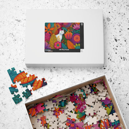 Cat Among the Flowers – Garden Cat Jigsaw Puzzle, Animal Theme Fauvist Flower Art Puzzle, Cartoonish Puzzle The Puzzle Chest