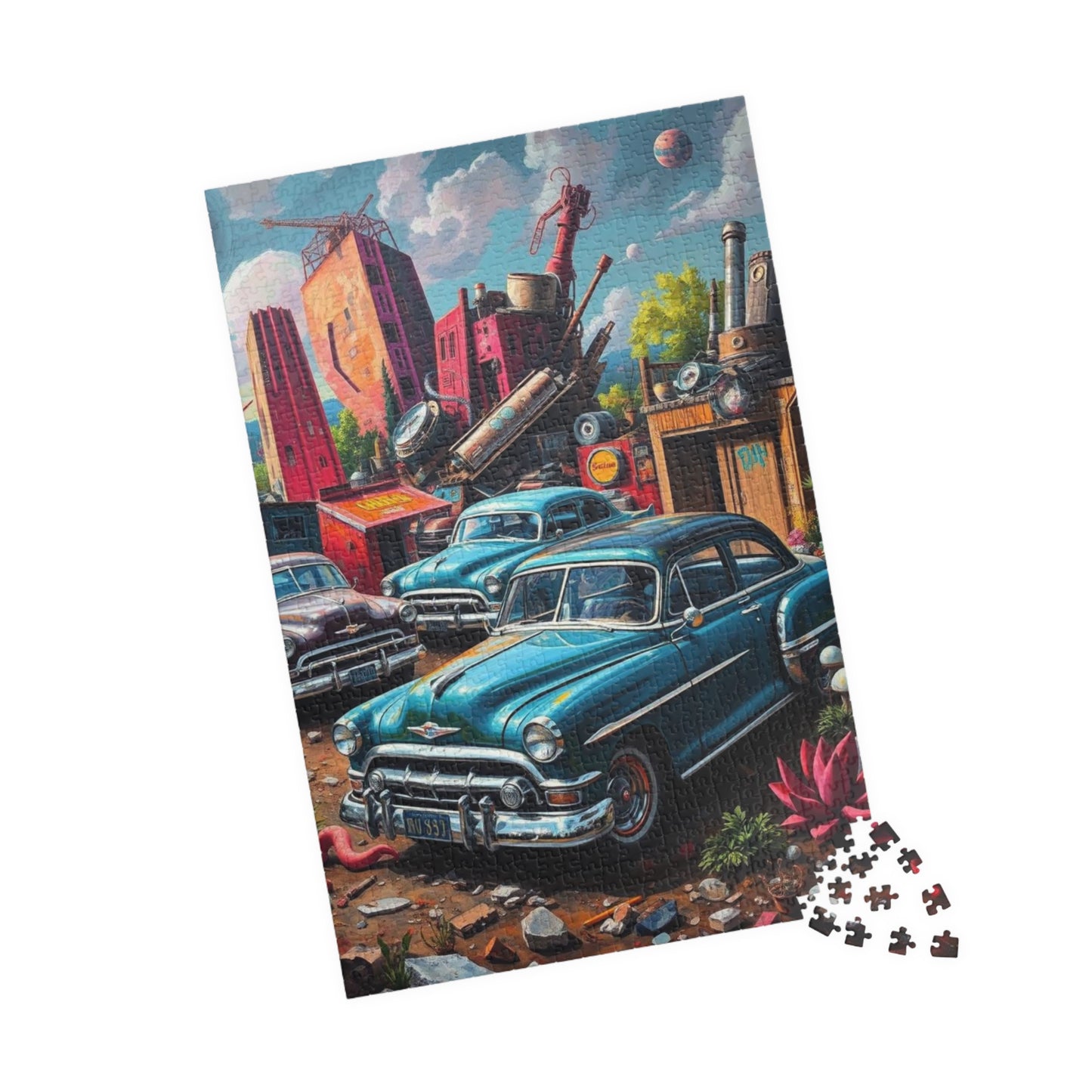 Vintage Car Jigsaw Puzzle - Retro Automobile Artwork, Nostalgic Vehicle Puzzle The Puzzle Chest