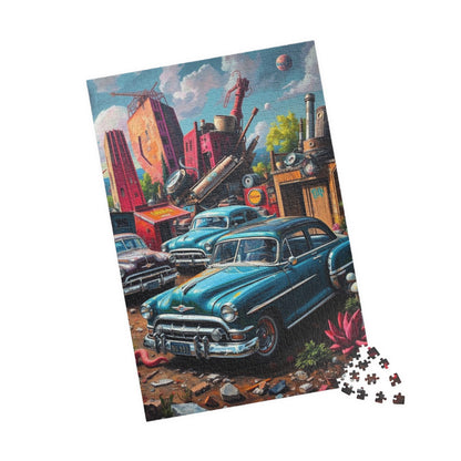 Vintage Car Jigsaw Puzzle - Retro Automobile Artwork, Nostalgic Vehicle Puzzle The Puzzle Chest