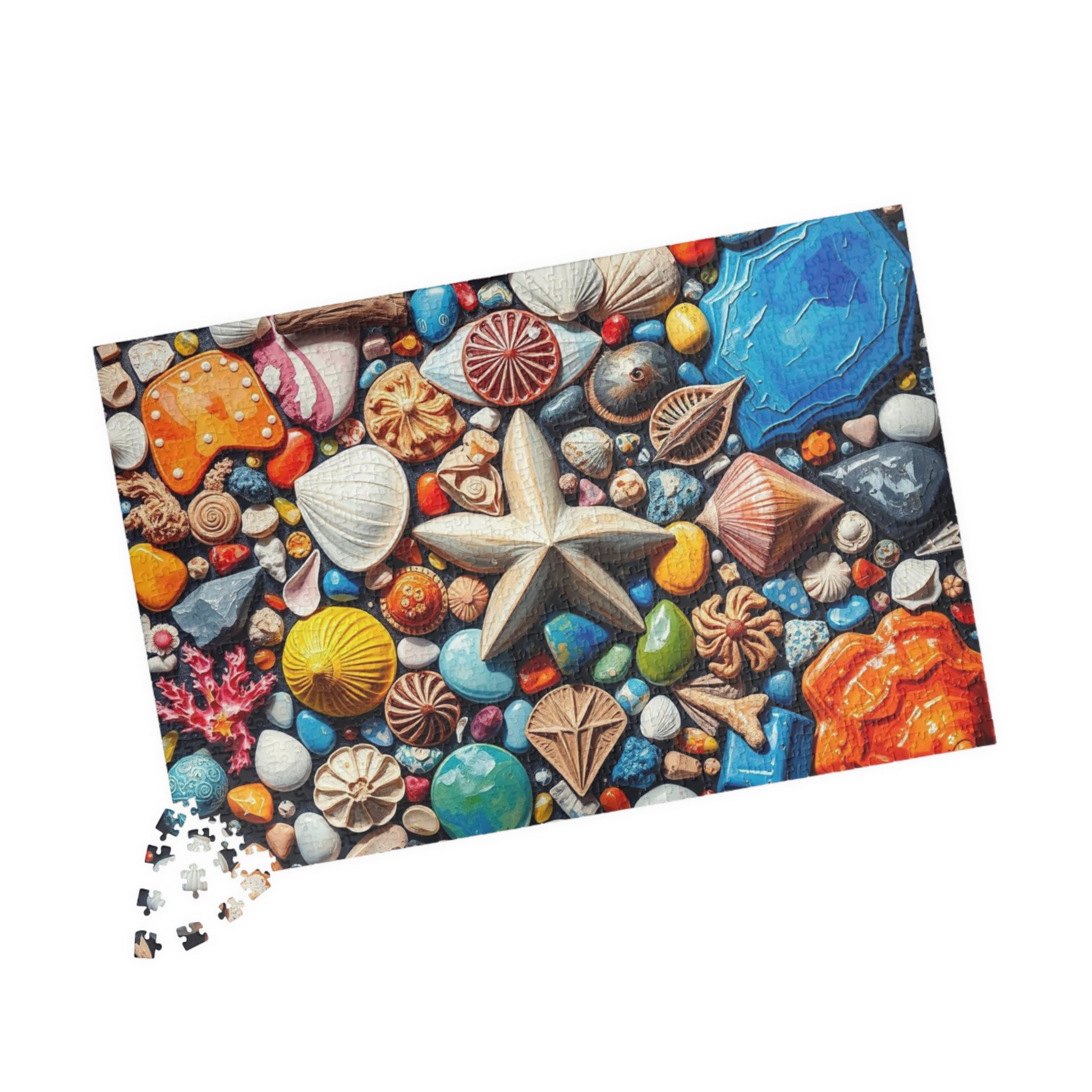 Coastal Keepsakes Jigsaw Puzzle - Seaside Treasure Summer Collage, Ocean-Themed Gift for Beach Lover, Friends, Family Game Brain Teaser Puzzle The Puzzle Chest