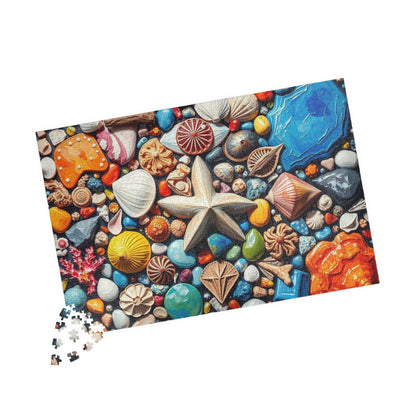 Coastal Keepsakes Jigsaw Puzzle - Seaside Treasure Summer Collage, Ocean-Themed Gift for Beach Lover, Friends, Family Game Brain Teaser Puzzle The Puzzle Chest