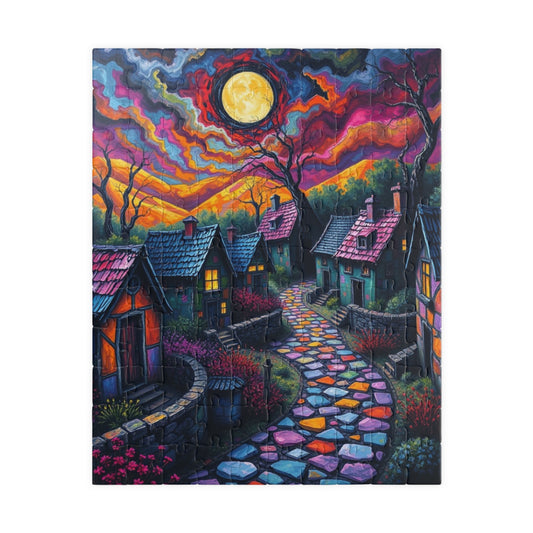Enchanting Evening Village Puzzle, 110, 252, 520, 1014-piece, Nighttime Scenic Jigsaw Game for Family Fun, Gifts, Home Décor 110 pcs (Vertical) The Puzzle Chest