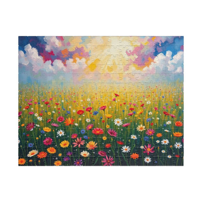 Colorful Flower Field Puzzle Beautiful Floral Jigsaw, Family Fun Home Entertainment Mindfulness Activity Gift for Nature Lover Brain Teaser 252 pcs (Horizontal) Puzzle The Puzzle Chest