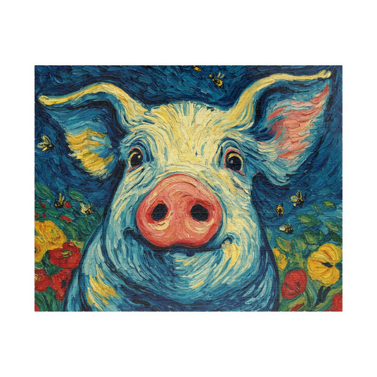 Whimsical Pig Puzzle, Fun Decor, Gift for Animal Lovers, Family Game Night, Unique Challenge, Farmhouse Style Puzzle The Puzzle Chest